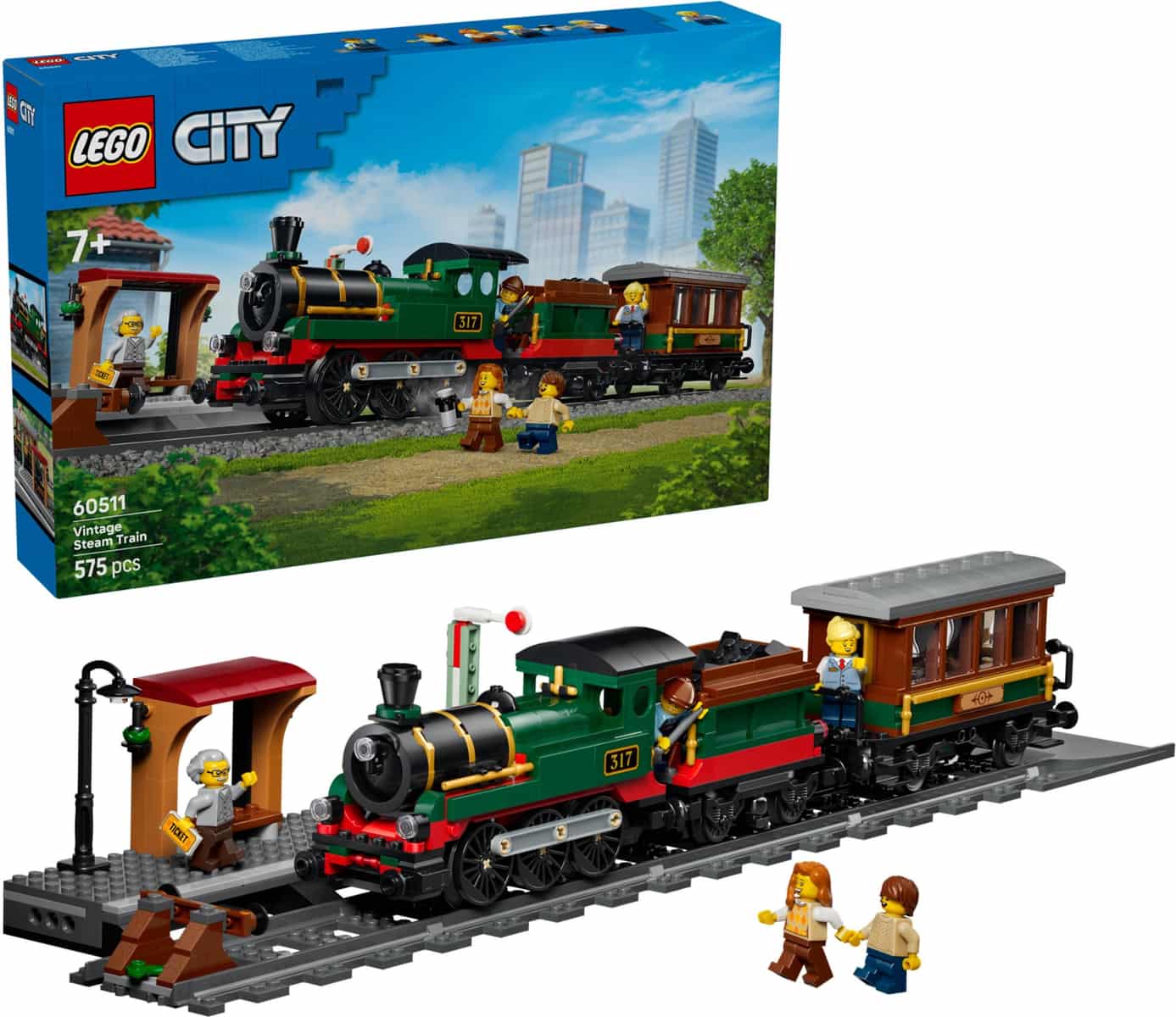 Lego city 60511 vintage parní vlak