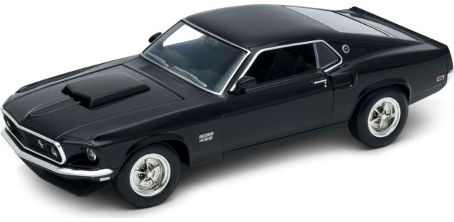 Welly Kovový model 1969 Ford Mustang Boss 429 černý 1:24