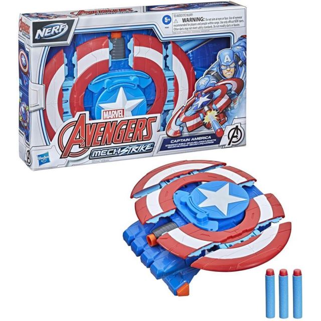 Hasbro NERF Avengers MechStrike Vystreľovací štít kapitána Ameriky