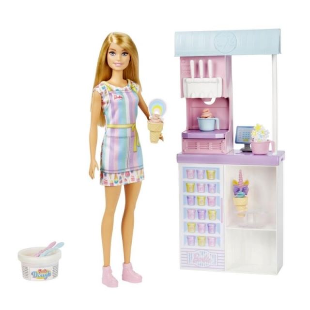 Mattel Barbie® Prodavačka zmrzliny blondýnka, HCN46