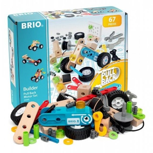 BRIO Builder 34595 Pull Back Motor Set 67 dílků