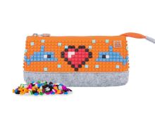 PIXIE CREW Veľké púzdro ŠEDÁ/ORANŽOVÁ (5)