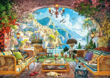 Ravensburger 01576 Puzzle Rozprávkový výhľad na Stredomorie 1000 dielikov (1)