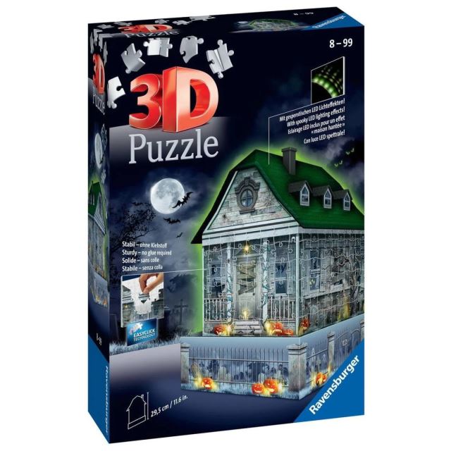 Ravensburger 11243 Puzzle 3D Strašidelný dom Nočná edícia 257 dielikov