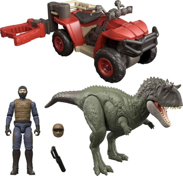 Mattel Jurassic World Survival EKRIXINATORSAURUS a štvorkolka s hákom, JKG91