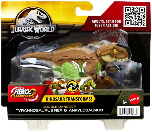 Mattel Jurský svět Dinosaurus s transformací T-REX a ANKYLOSAURUS, HLP06