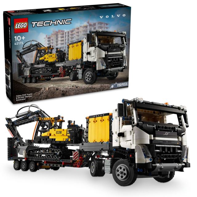 LEGO® TECHNIC 42175 Nákladné auto Volvo FMX a elektrický bager EC230