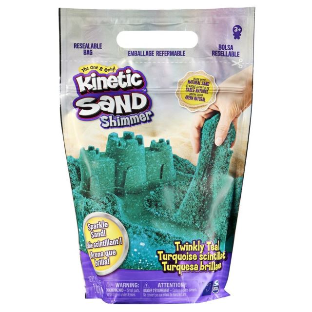 Kinetic Sand Balení třpytivého modrozeleného písku 900g