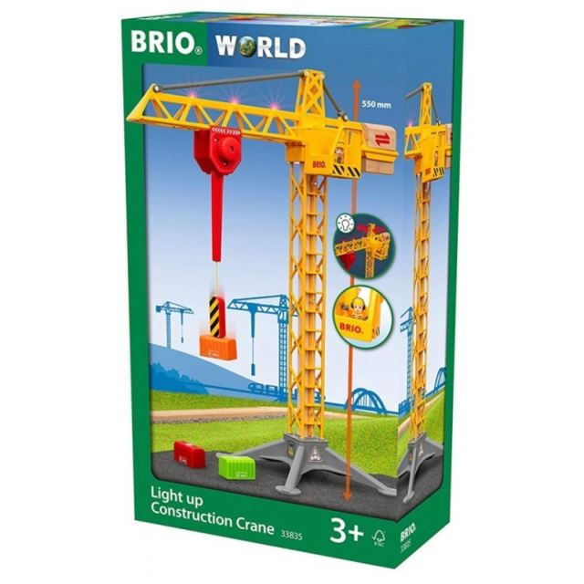 BRIO 33835 Svítící stavební jeřáb 55 cm