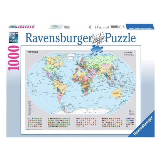 Ravensburger 15652 Puzzle Politická mapa světa 1000 dílků