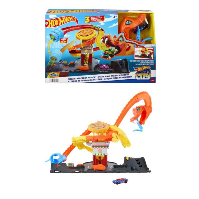 Mattel Hot Wheels City Hladová kobra útočí na pizzerku, HTN81