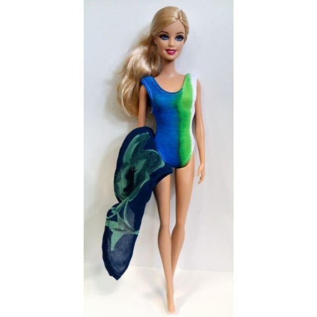 Barbie plavky modré s osuškou