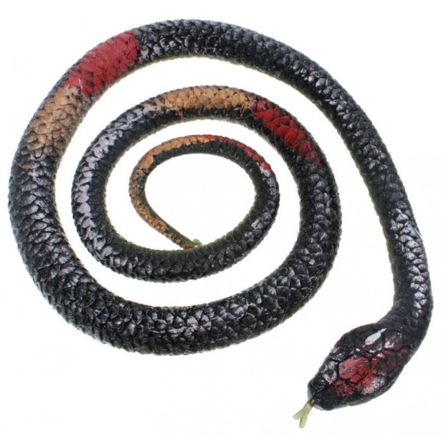 Had gumový, černý s barevnými šupinami