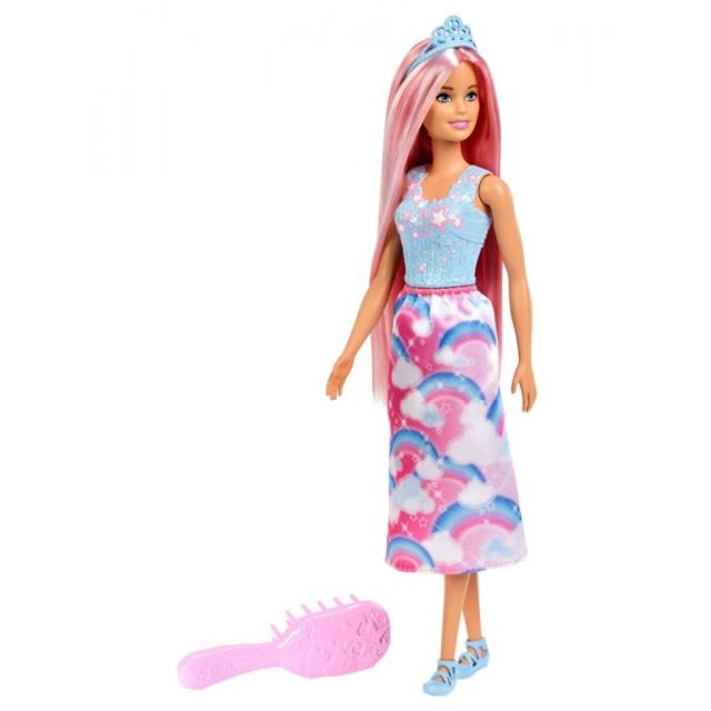 Barbie Dlouhovláska s hřebenem Růžové vlasy, Mattel FXR94