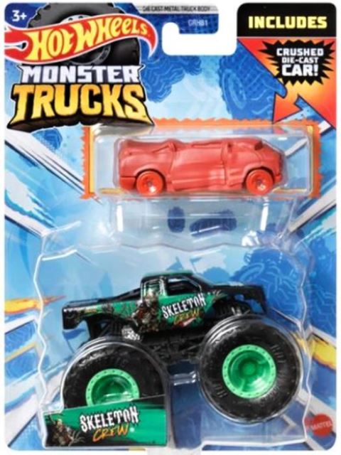 Hot Wheels® Monster Trucks s angličákem SKELETON CREW, Mattel HKM11