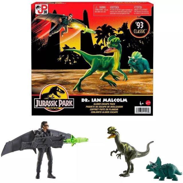 Mattel Jurassic World IAN MALCOLM s dinosaurami a doplnkami, HLN18