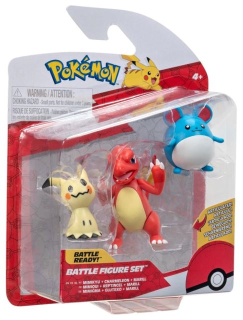 Pokémon figurky 3-pack Mimikyu, Charmeleon, Marill