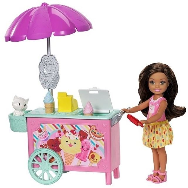Barbie Chelsea, Skipper a stánek se zmrzlinou, Mattel FDB33
