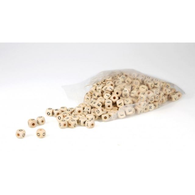 Dřevěné korálky písmenka 300ks