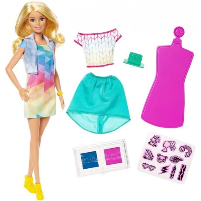 Barbie D.I.Y. Crayola s módním potiskem běloška, Mattel FRP05
