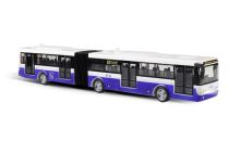 Autobus kĺbový, ktorý hlási zastávky česky modrý 36 cm
