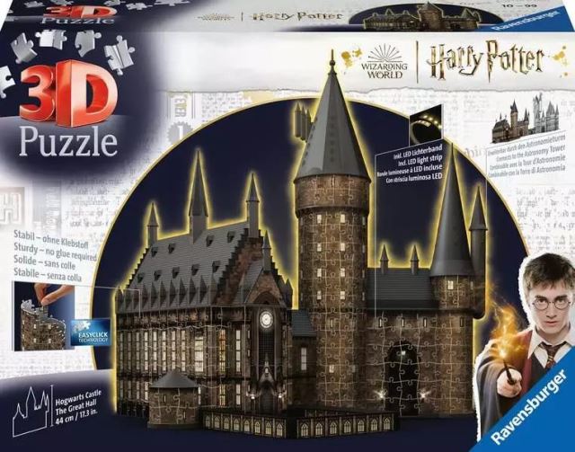 Ravensburger 11550 Puzzle 3D Harry Potter: Rokfortský hrad - Veľká sieň (Nočná edícia)