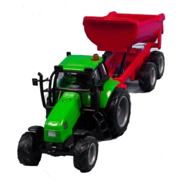 Kids Globe Traktor kovový s výsypnou korbou, světlo, zvuk, 25 cm