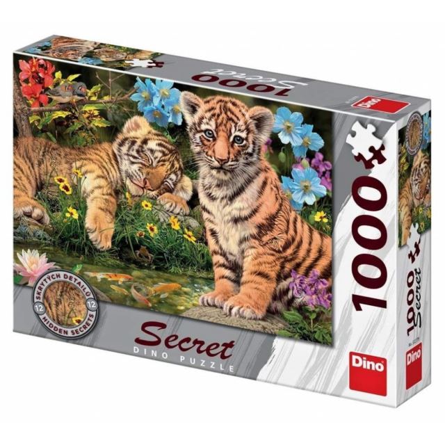 DINO Puzzle Tygříci Secret collection - 12 skrytých detailů, 1000 dílků