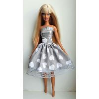 LOVEDOLLS Šedá sukně se srdíčky