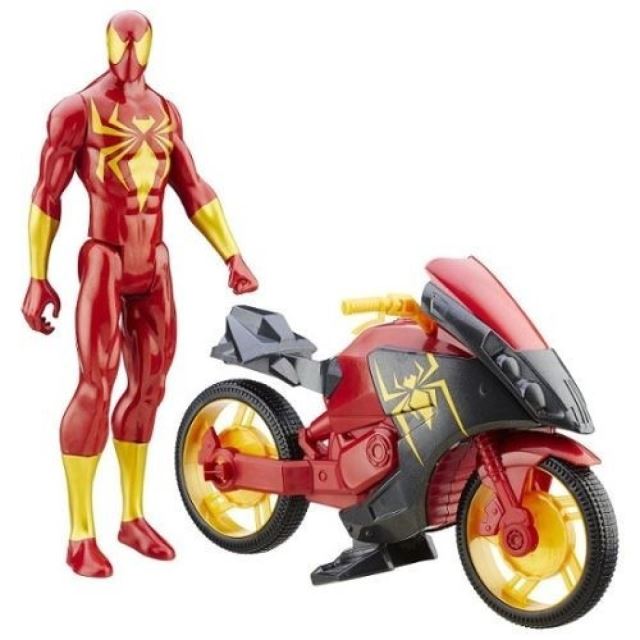 Spiderman Titan Hero Iron Spider na motorce, 30cm