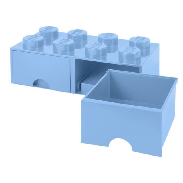 LEGO Úložný box 250x502x181 se šuplíky světle modrý