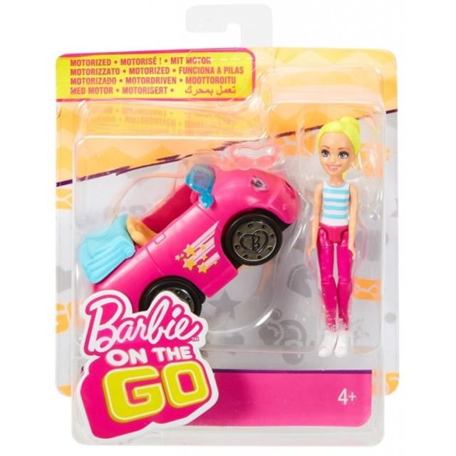 Barbie On The Go Mini panenka s kabrioletem, Mattel FHV77
