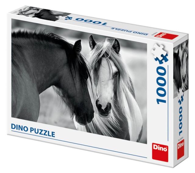 Dino Puzzle Černobílí koně 1000 dílků