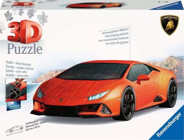 Ravensburger 11571 Puzzle 3D Lamborghini Huracan Evo oranžové 156 dielikov