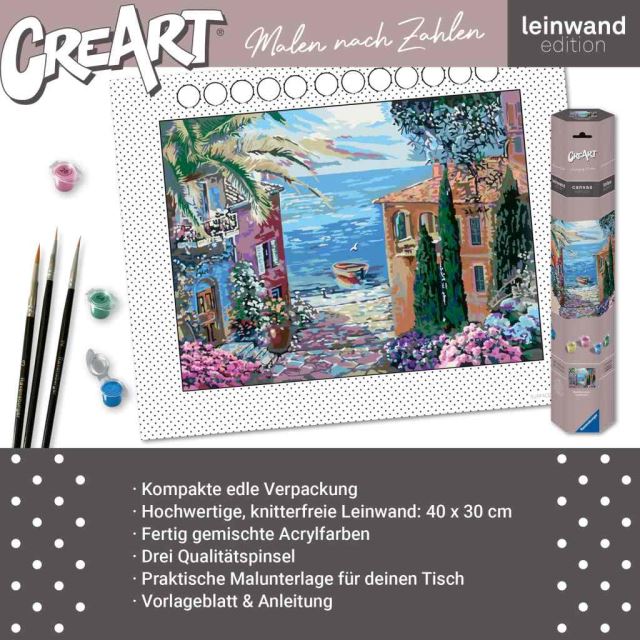 Ravensburger 23913 CreArt Středomořská krajina (Malování na plátno)