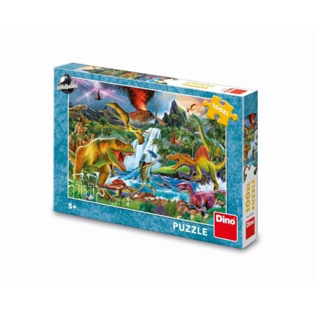 Dino Puzzle Boj dinosaurov 100 XL