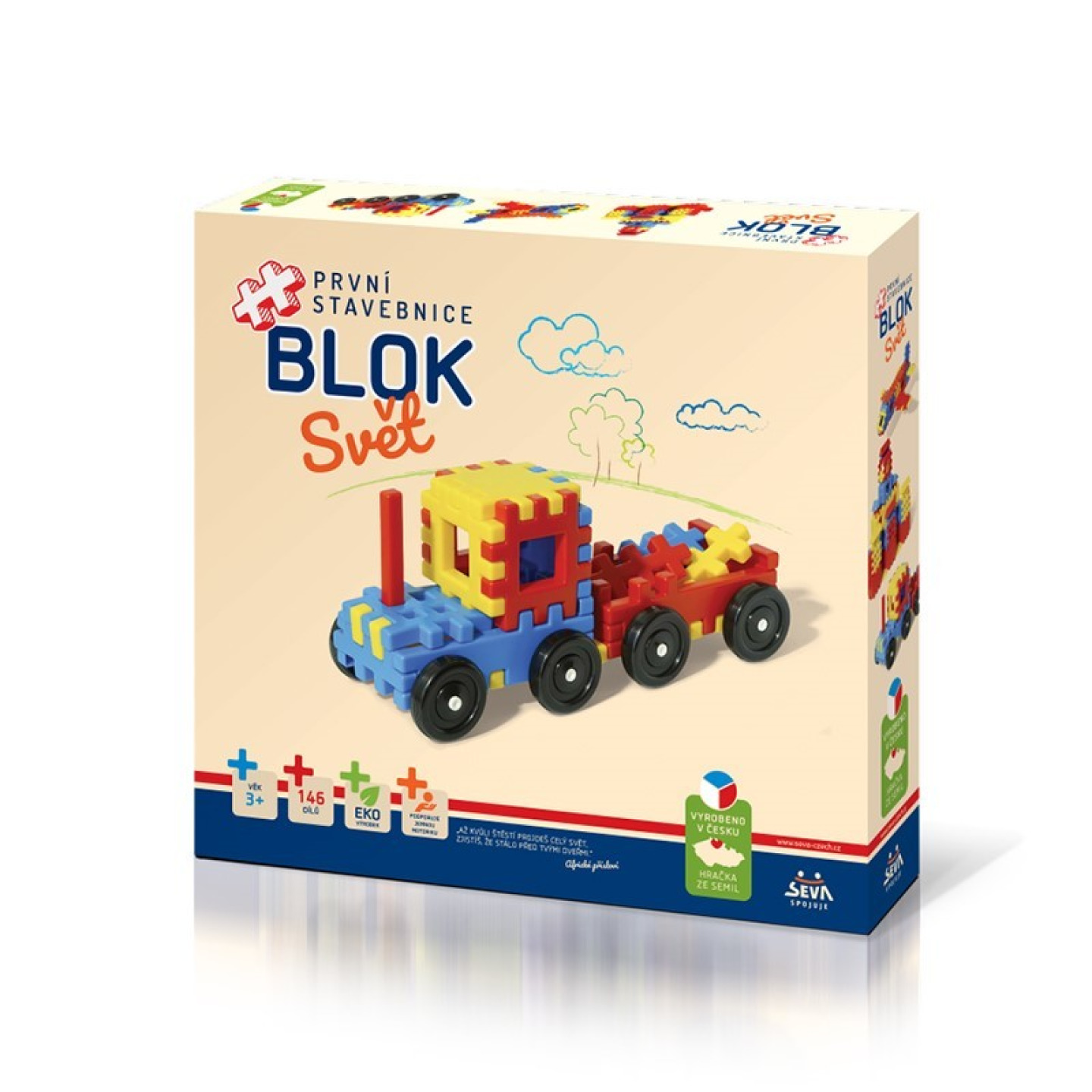 Levně Stavebnice blok svět 146 dílů
