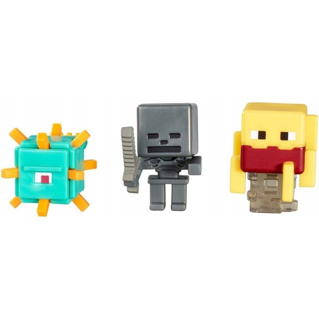 Minecraft 3ks figurky: Blaze, Wither Skeleton a Guardian, Mattel CKH41