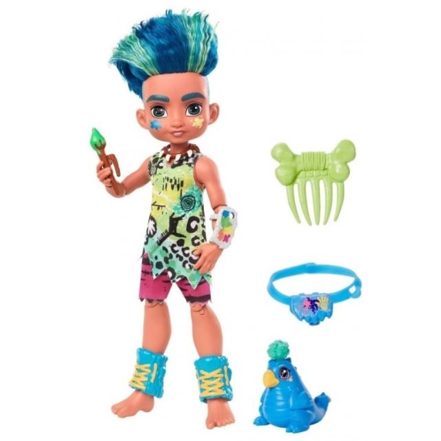 Mattel CAVE CLUB Panenka Slate s dino zvířátkem Taggy, GNL87