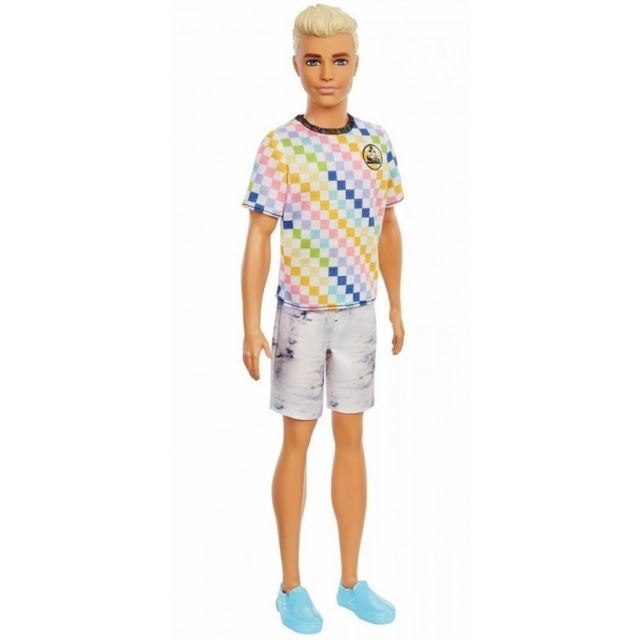 Barbie Módní příběhy Ken Kostkované tričko, Mattel GRB90