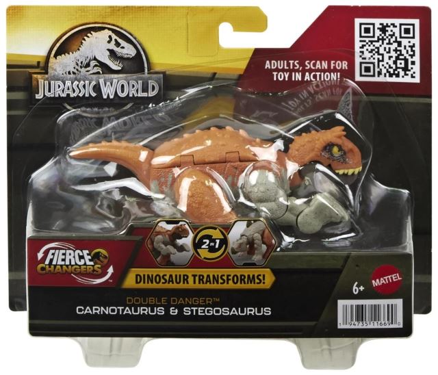Mattel Jurský svet Dinosaurus s transformáciou CARNOTAURUS a STEGOSAURUS, HLP07