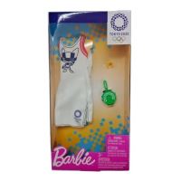 Barbie TOKYO 2020 bílé šaty, Mattel GHX84 (1)