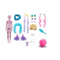 Barbie COLOR REVEAL Glitter! Vlasová stylizace růžová, Mattel HBG39 (1)