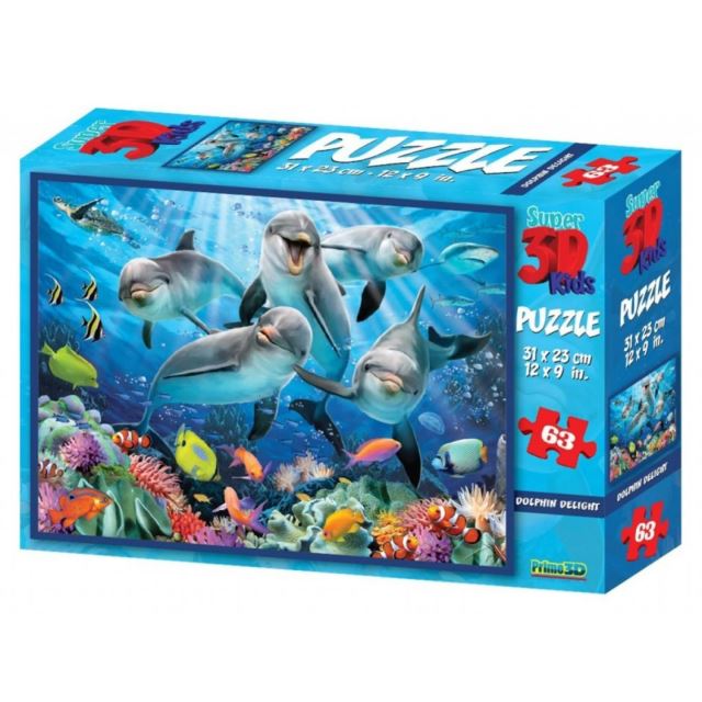 3D Puzzle Delfíni 63 dílků