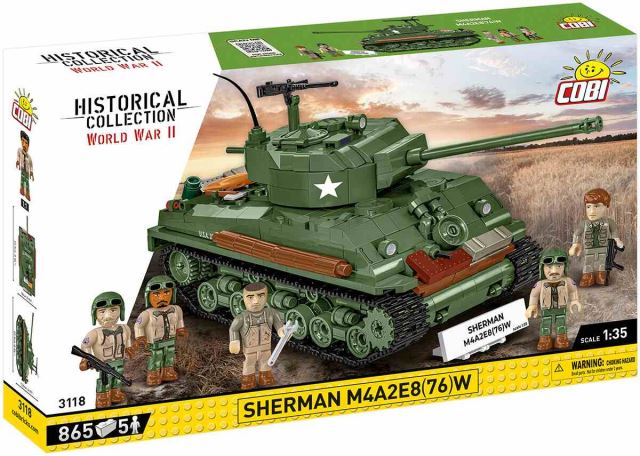 Cobi 3118 II WW Sherman M4A2E8(76)W, 1:35, 865 k, 5 f