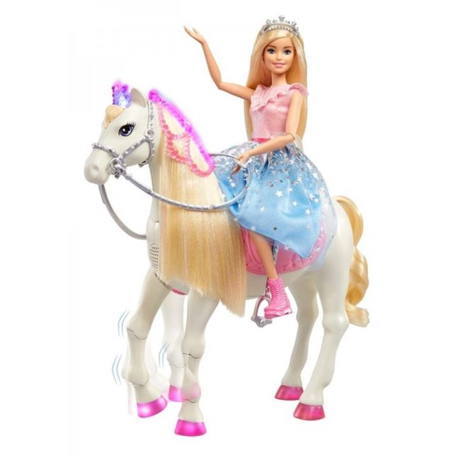 Mattel Barbie Adventure Princezná a kôň s blyštivou hrivou