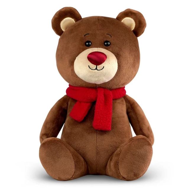 Plyšový medveď hnedý s červeným ňufákom 25 cm