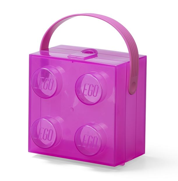 LEGO® Olovrantový box s rukoväťou priesvitná fialová