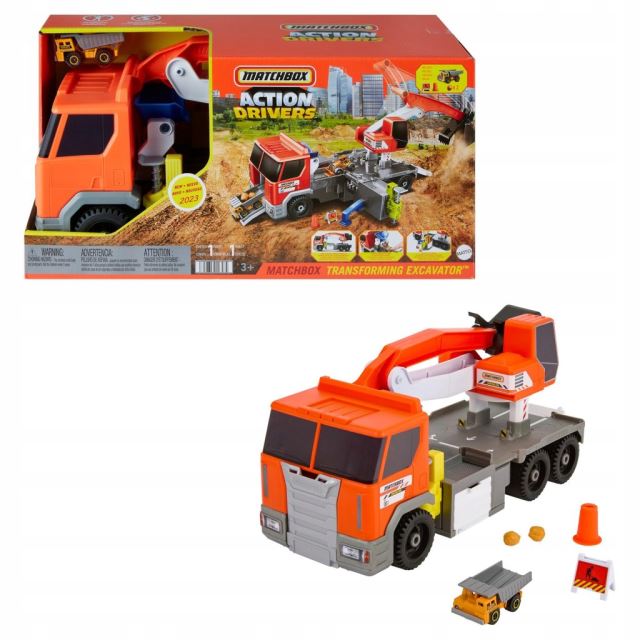 Matchbox® Stavební náklaďák s bagrem a doplňky, HPD64