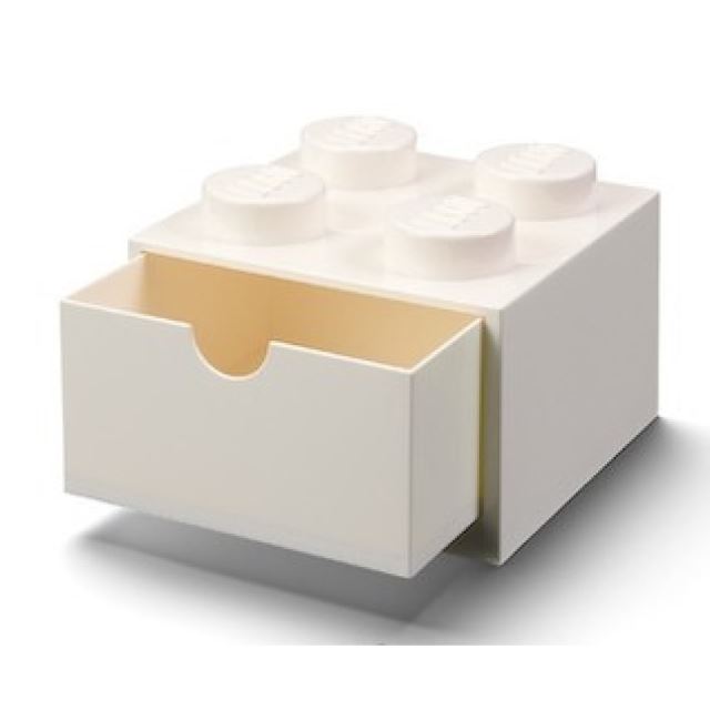 LEGO® Stolní box 4 se zásuvkou bílý